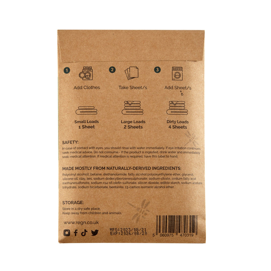Laundry Detergent Sheets - Pack of 32 (Plastic-Free): Naturally Scented