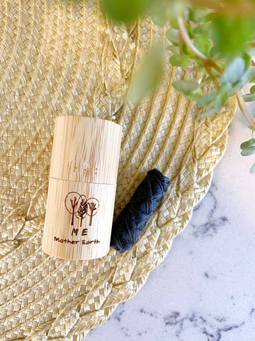 Dental Floss- Refillable Bamboo Container