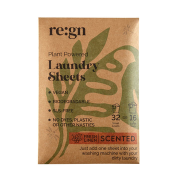Laundry Detergent Sheets - Pack of 32 (Plastic-Free): Naturally Scented