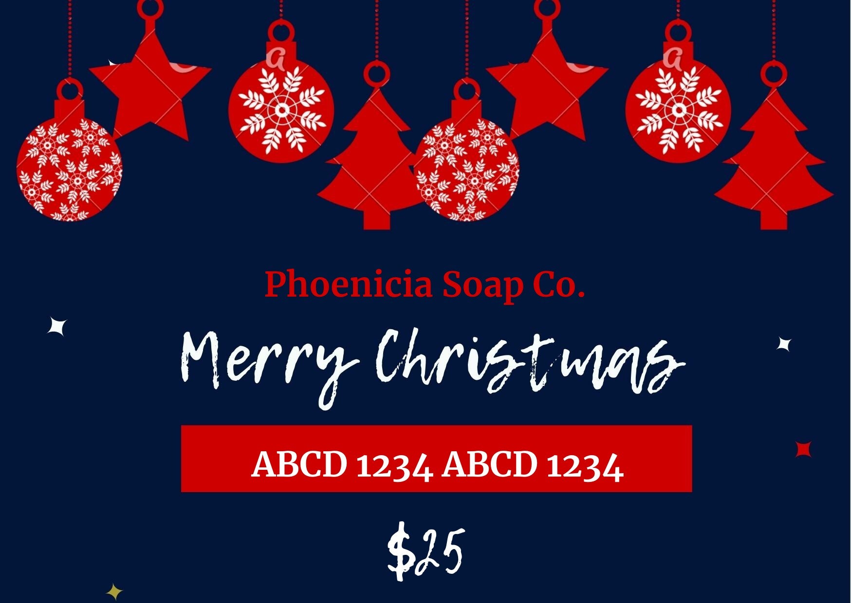 Christmas Gift Card Phoenicia Soap Co.